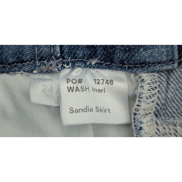 Reformation Sandia Mini Skirt Women's Size 24 Inari Blue Denim Belted Skirt - Picture 4 of 7